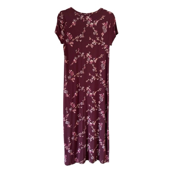 Soma Cool Nights® Burgundy Floral Sleepwear Sleepshirt Nightgown Size XS - Picture 3 of 6